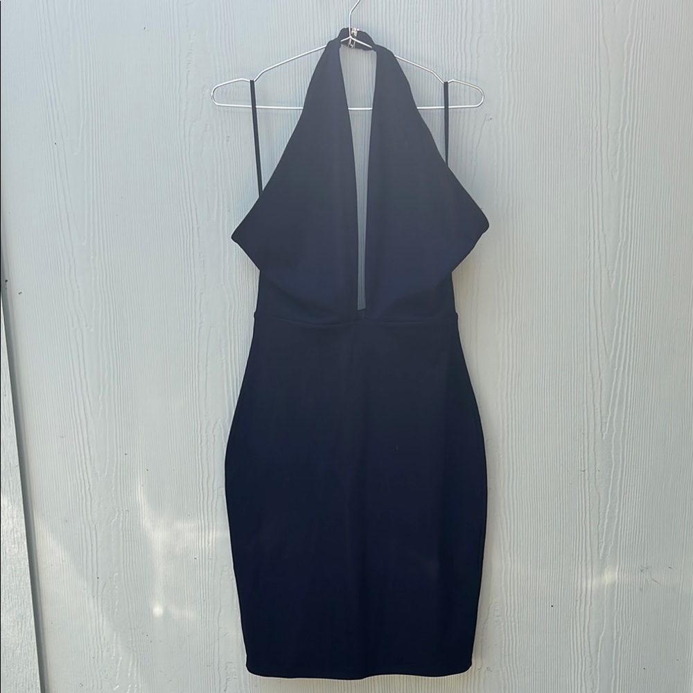Black Halter Bodycon Dress for Cocktail Nights